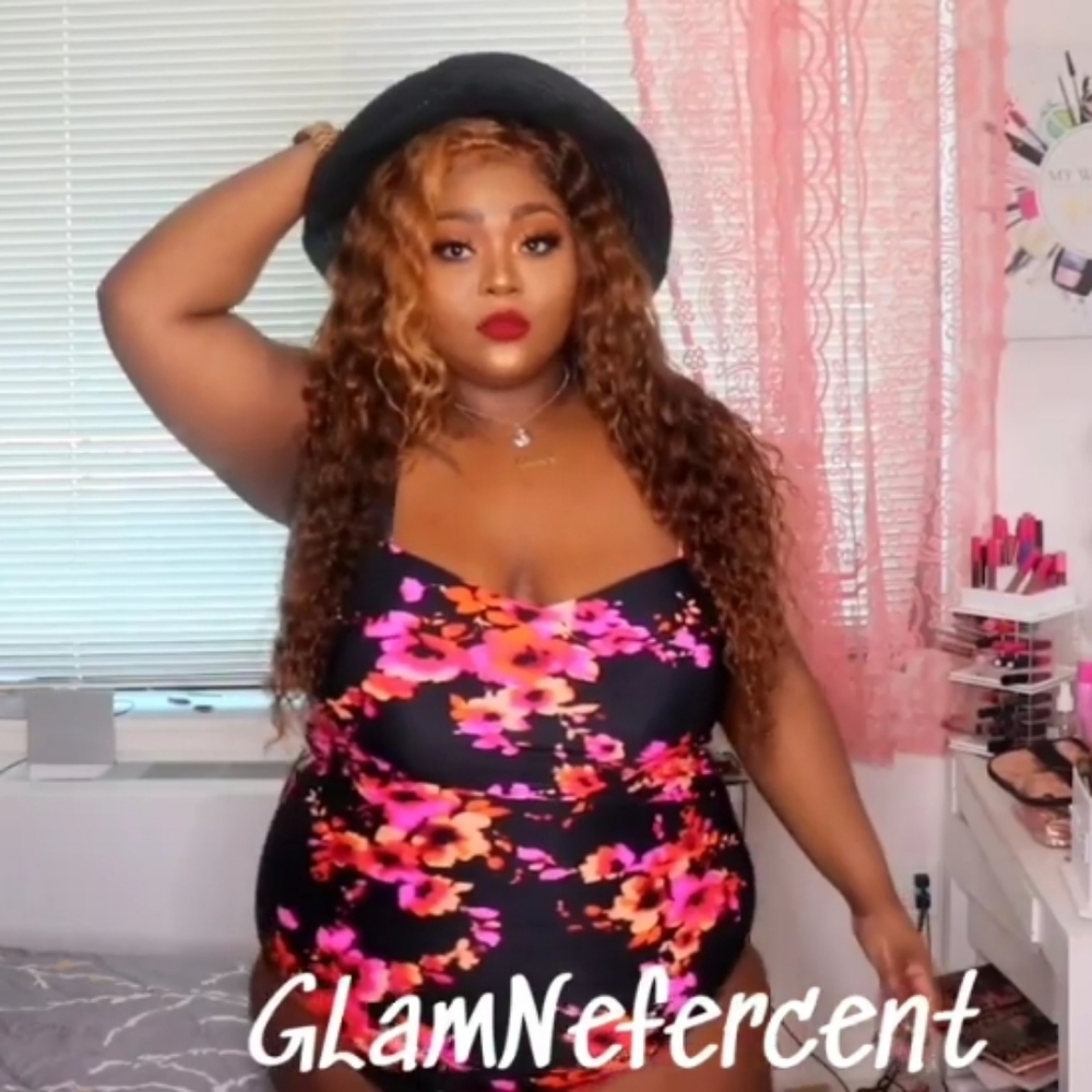 Plus Size Floral One piece Swimsuit